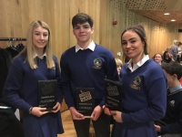 Press Pass 2019. Buaiteoirí Press Pass, Leah Getkate, Séamus Ó Loingsigh agus Aisling Ní Chonchúir, Pobalscoil Chorca Dhuibhne.